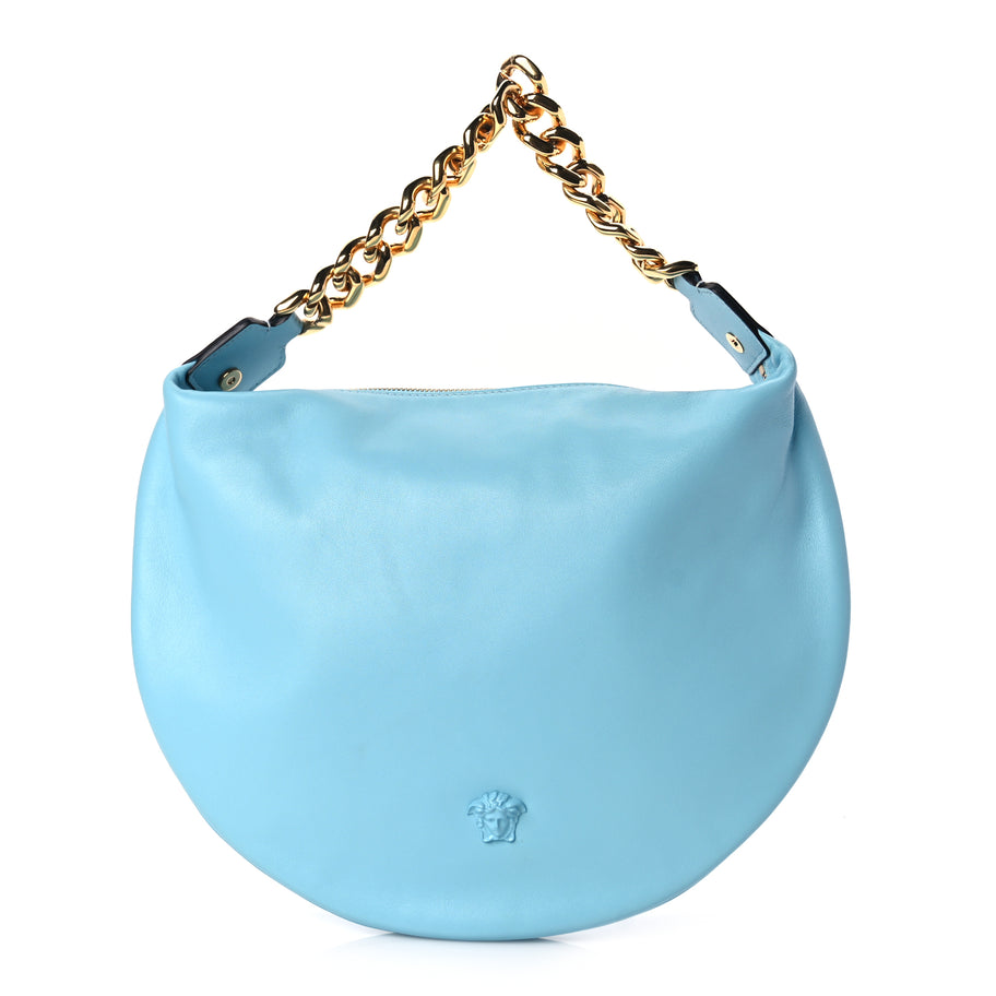 Versace Calfskin La Medusa Chain Hobo Baby Blue Image 1