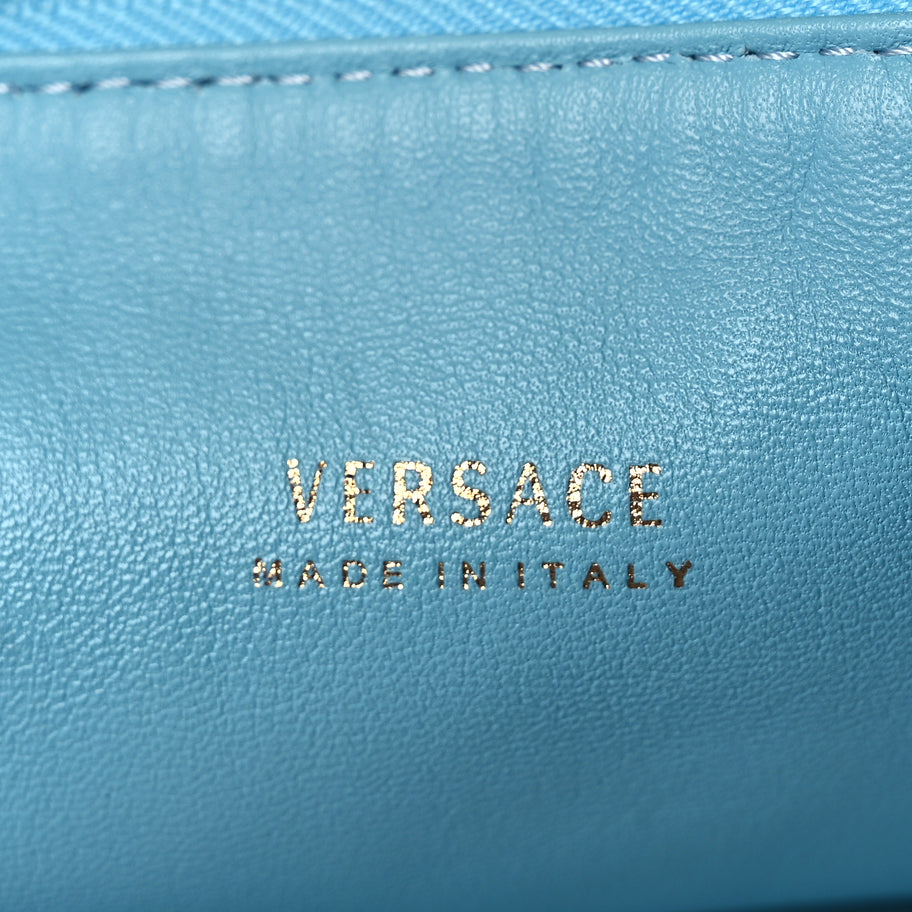 Versace Calfskin La Medusa Chain Hobo Baby Blue Image 5