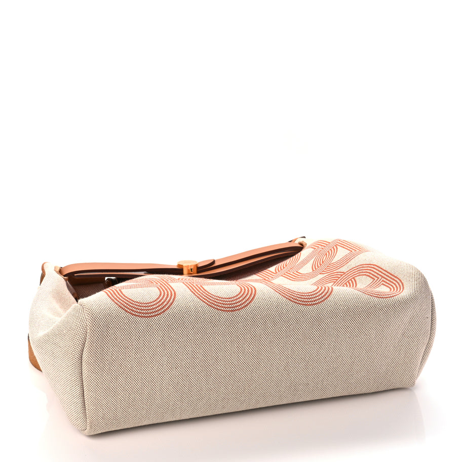 Hermes H Plume Canvas Vache Hunter Circuit 24 Herbag Zip Retourne 31 Orange Mecano Ecru Beige Naturel Image 4