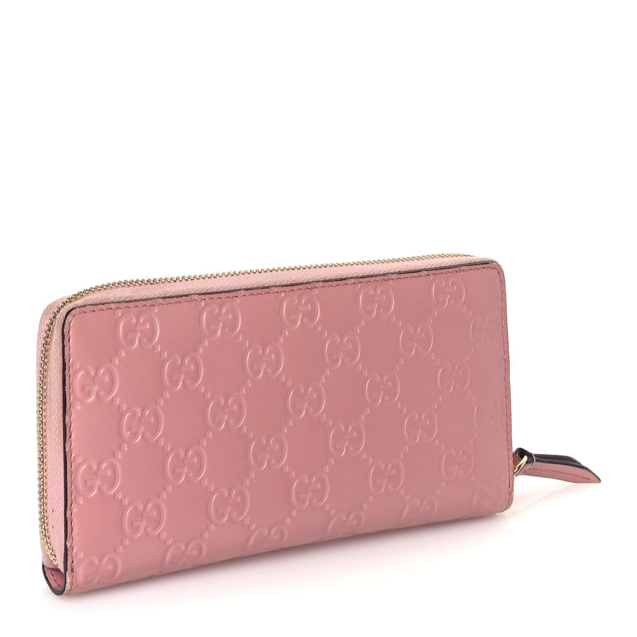 Gucci Guccissima Signature Zip Around Wallet Soft Pink Image 3