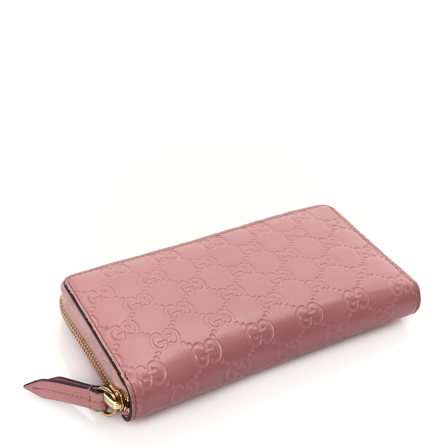 Gucci Guccissima Signature Zip Around Wallet Soft Pink Image 4