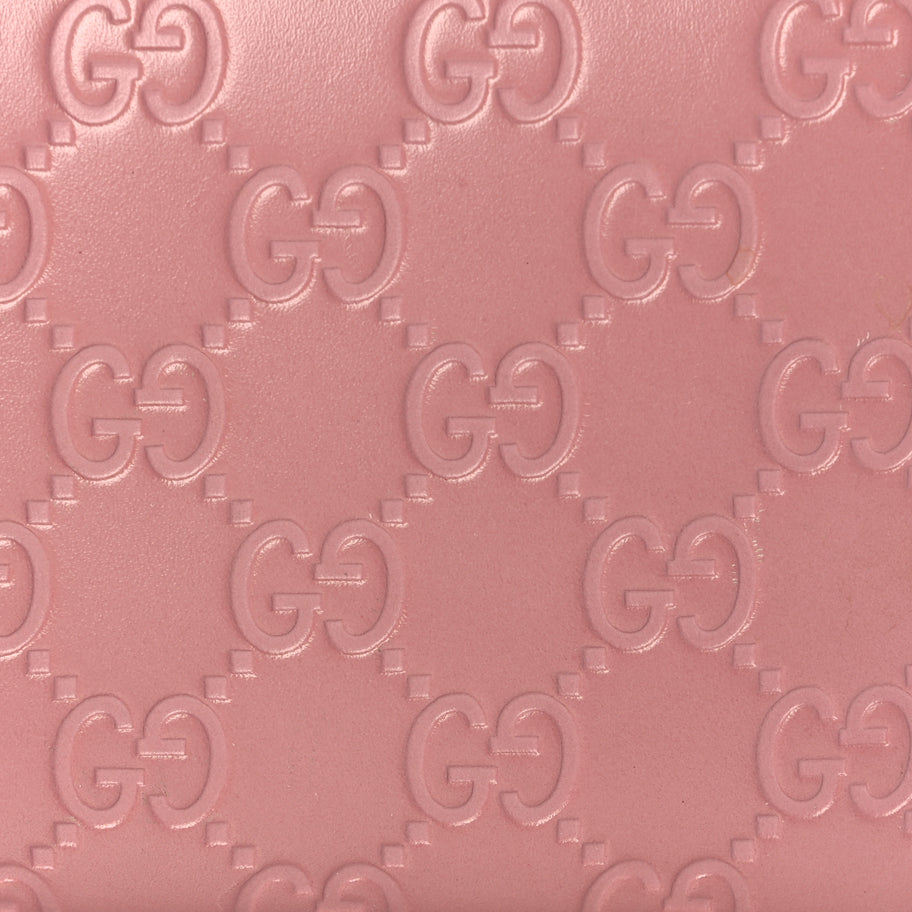 Gucci Guccissima Signature Zip Around Wallet Soft Pink Image 7