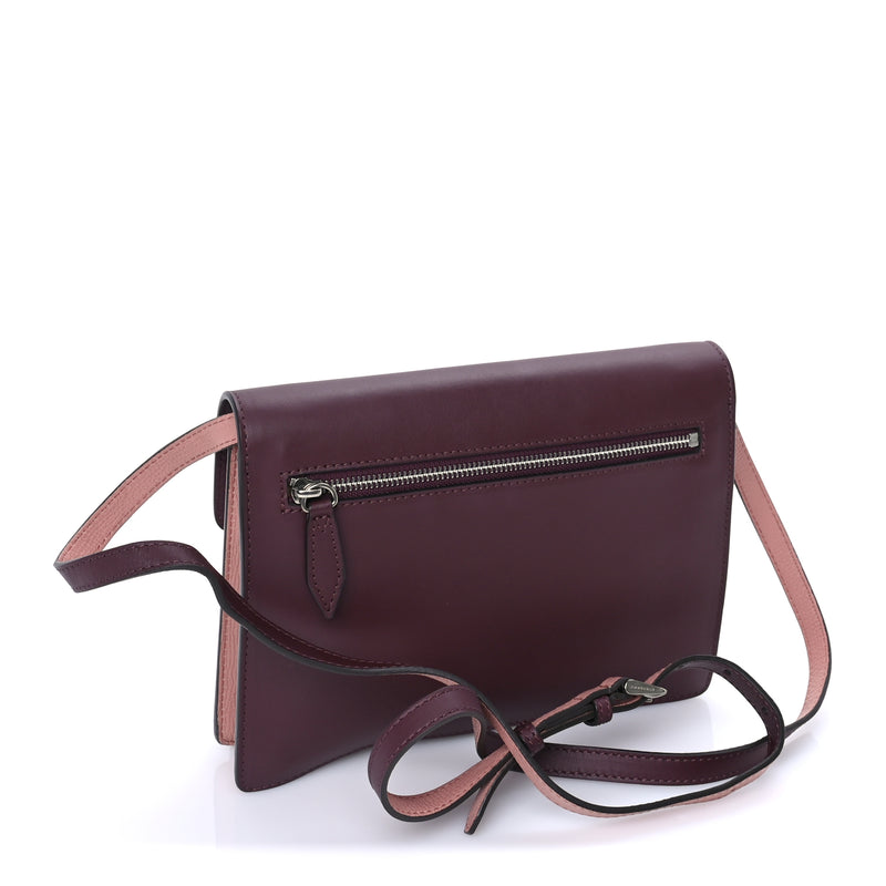  Burberry Derby Calfskin Bi-Color Small Macken Crossbody Bag Dusty Rose