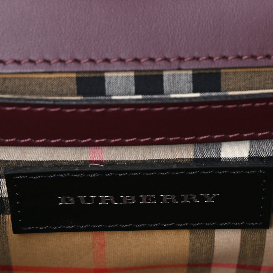 Burberry Derby Calfskin Bi-Color Small Macken Crossbody Bag Dusty Rose Image 5