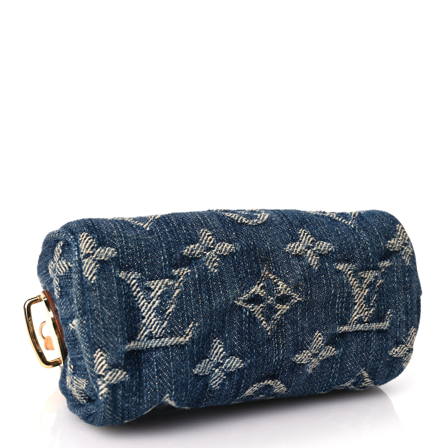 Louis Vuitton Monogram Denim Pochette Speedy PM Key Holder Blue Image 3