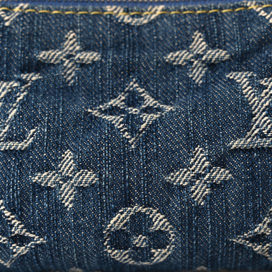 Louis Vuitton Monogram Denim Pochette Speedy PM Key Holder Blue Image 6