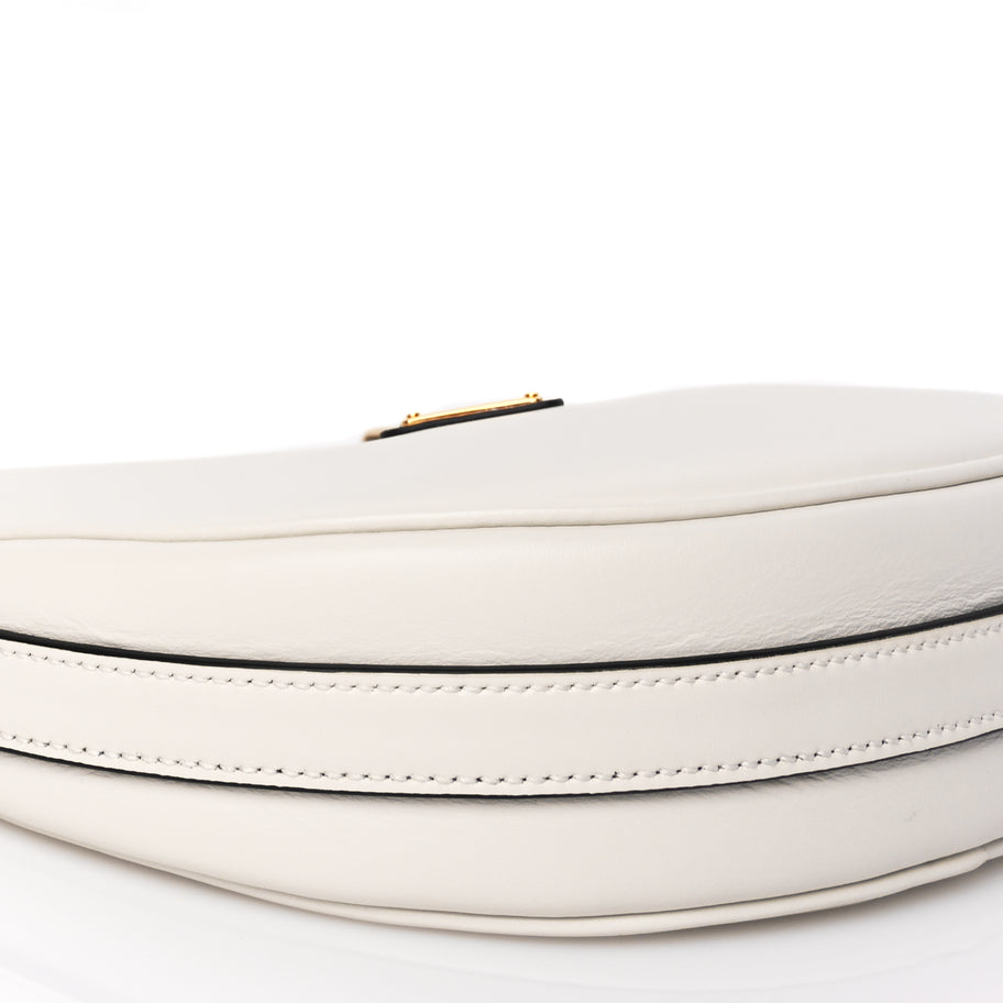 Prada Soft Calfskin Mini Arque Shoulder Bag White Image 7