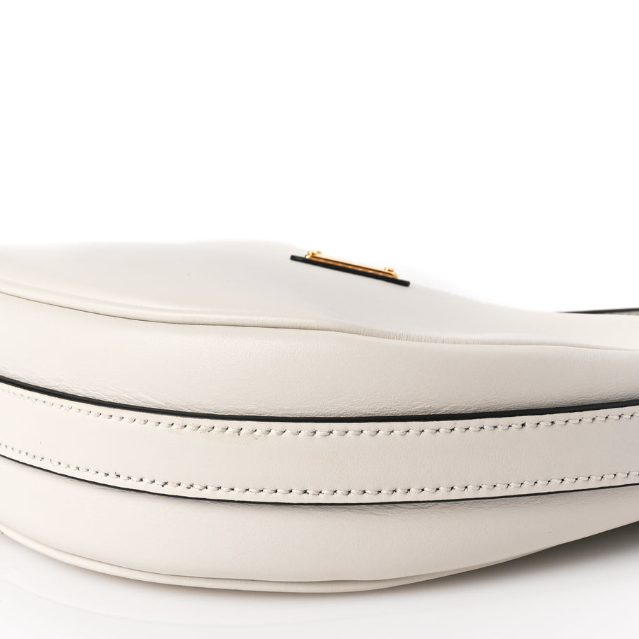 Prada Soft Calfskin Mini Arque Shoulder Bag White Image 8