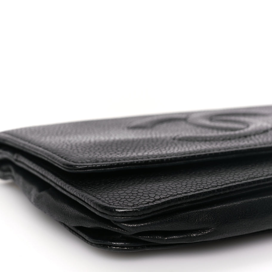 Chanel Caviar Timeless CC Wallet On Chain WOC Black Image 8