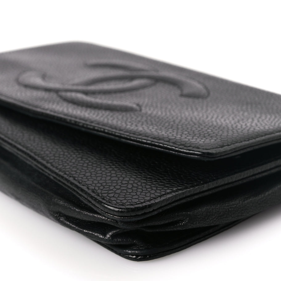 Chanel Caviar Timeless CC Wallet On Chain WOC Black Image 9