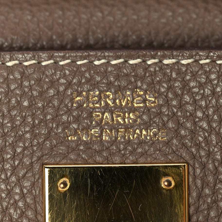 Hermes Togo Kelly Retourne 35 Etoupe Image 6