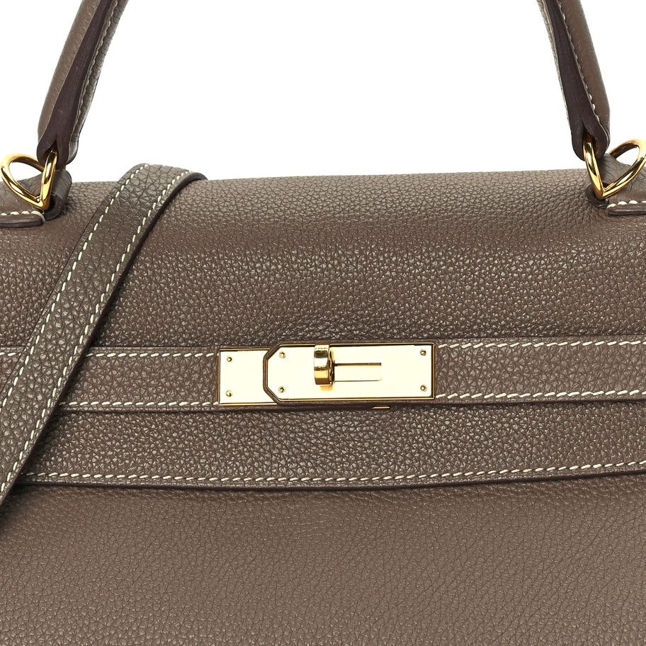 Hermes Togo Kelly Retourne 35 Etoupe Image 7