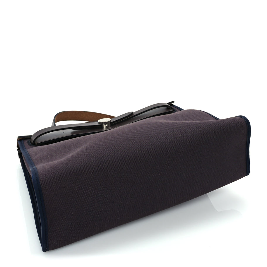 Hermes Vache Hunter Toile Herbag Zip 31 PM Cassis Ebony Indigo Image 3