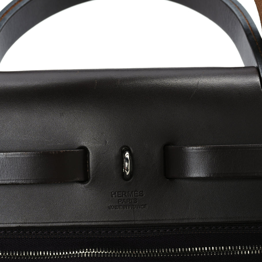 Hermes Vache Hunter Toile Herbag Zip 31 PM Cassis Ebony Indigo Image 5