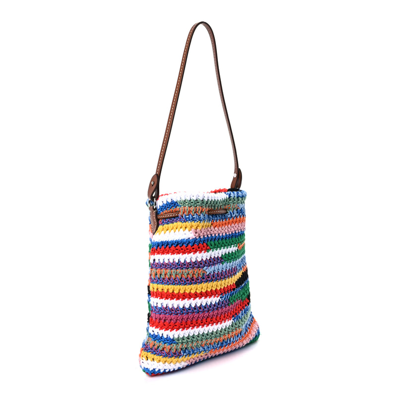  Miu Miu Fabric Crochet Drawstring Pouch  Multicolor