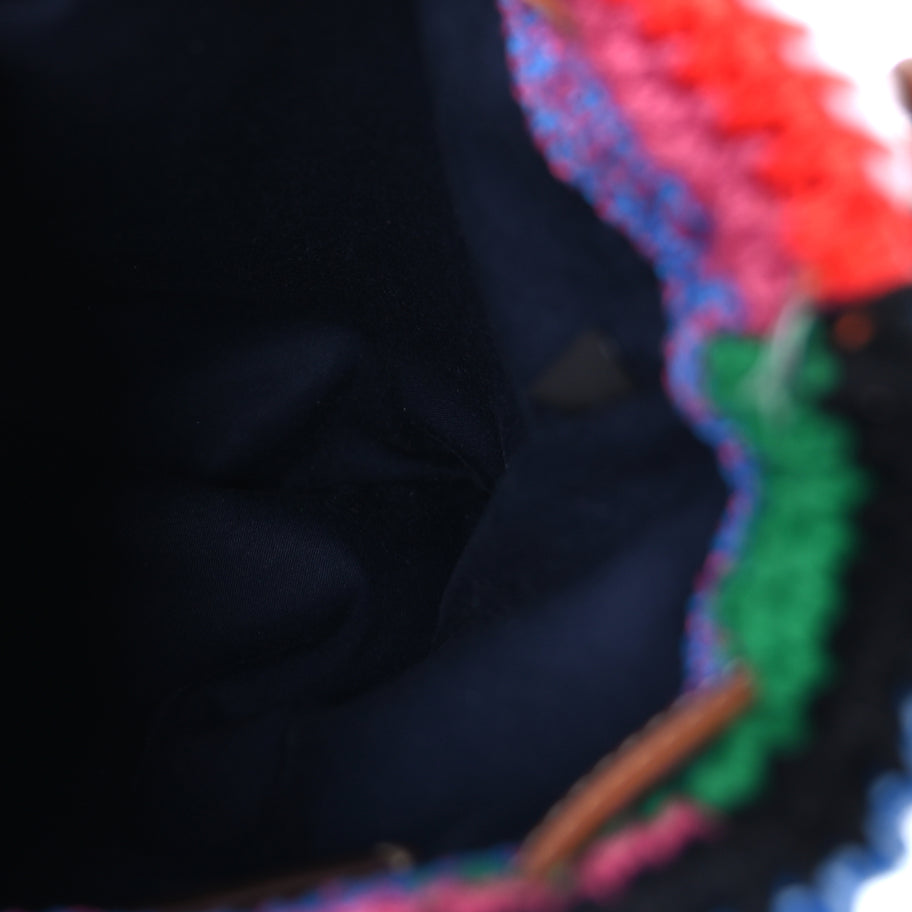 Miu Miu Fabric Crochet Drawstring Pouch  Multicolor Image 4