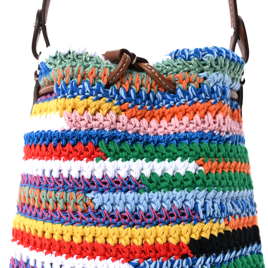 Miu Miu Fabric Crochet Drawstring Pouch  Multicolor Image 6
