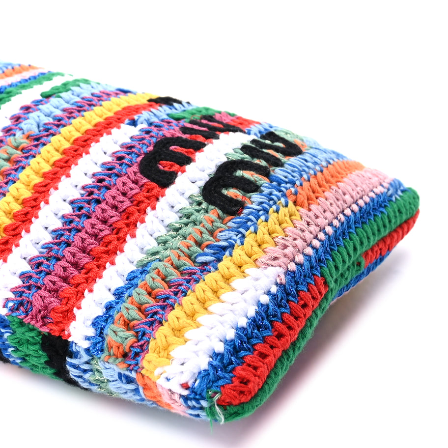 Miu Miu Fabric Crochet Drawstring Pouch  Multicolor Image 7