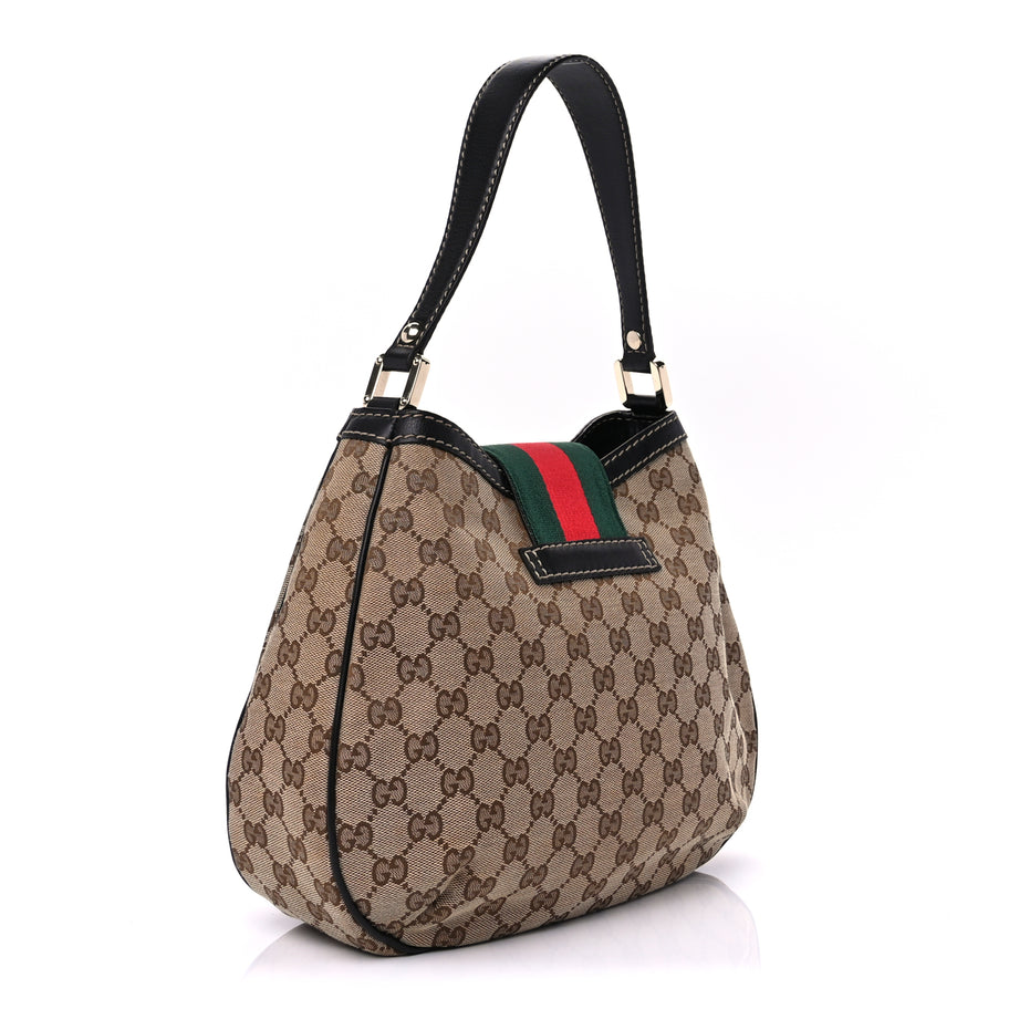 Gucci Monogram Medium New Ladies Web Hobo  Dark Brown Image 2