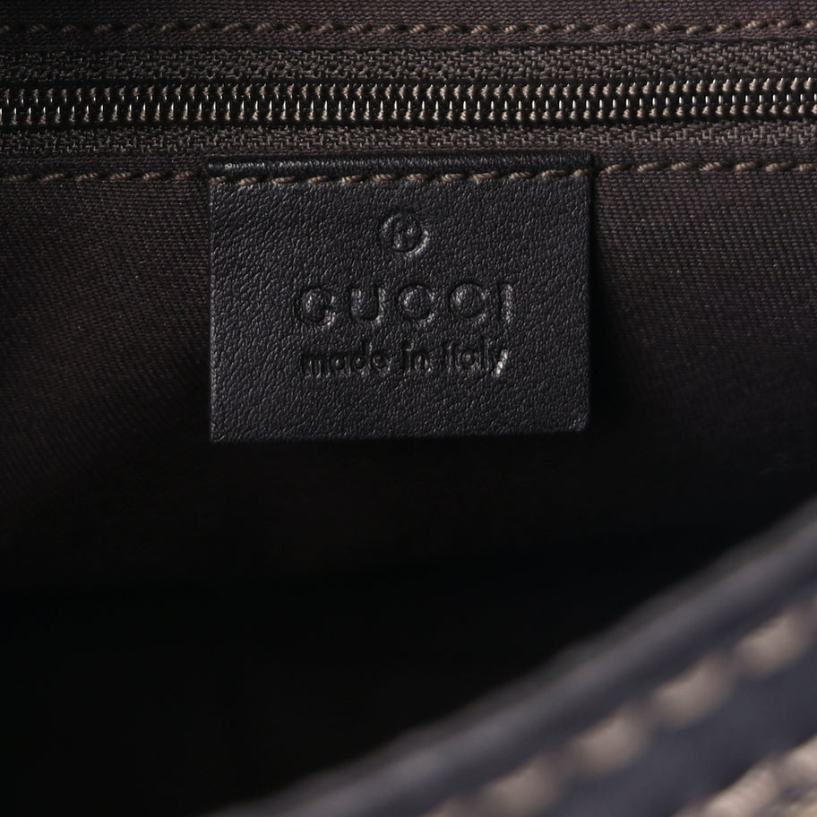 Gucci Monogram Medium New Ladies Web Hobo  Dark Brown Image 5