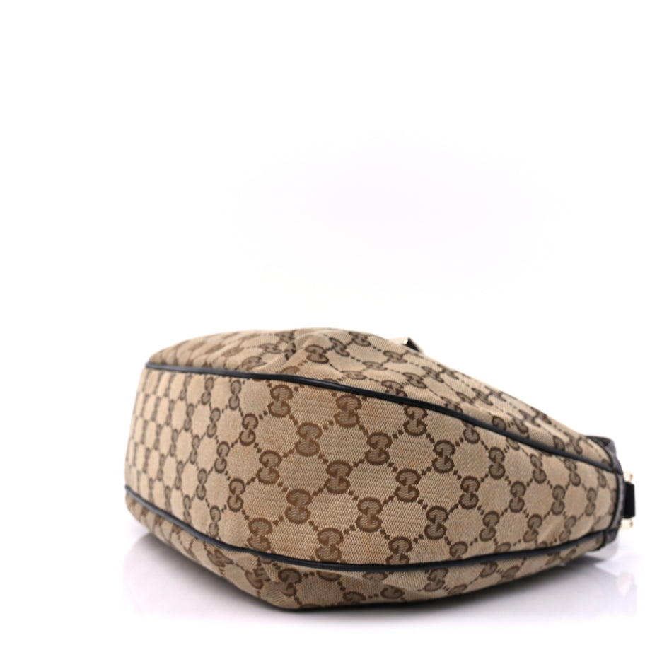Gucci Monogram Medium New Ladies Web Hobo  Dark Brown Image 8