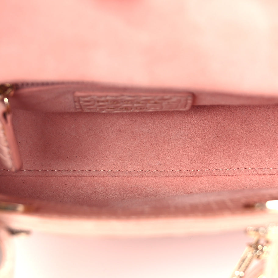 Christian Dior Alligator Crystal Mini Lady Dior Light Pink Image 4