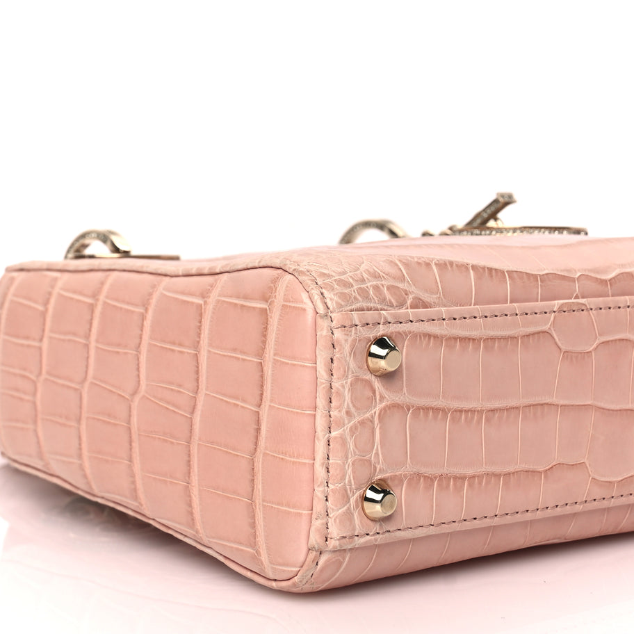Christian Dior Alligator Crystal Mini Lady Dior Light Pink Image 7