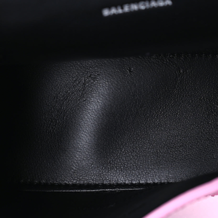 Balenciaga Strass Suede Hourglass Top Handle Bag XS  Pink Image 4