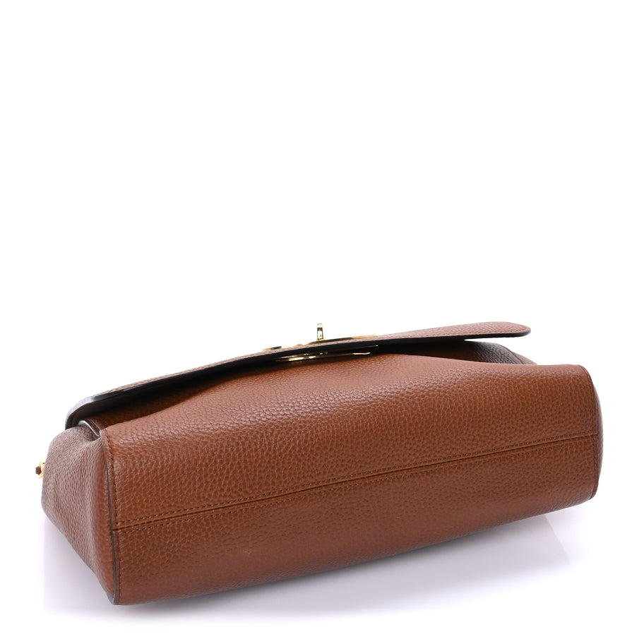 Mulberry Small Classic Grain Calfskin Medium Lily Flap  Oak Image 3