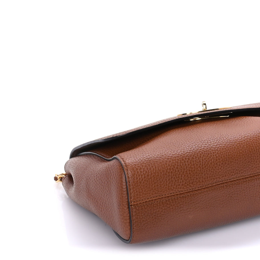 Mulberry Small Classic Grain Calfskin Medium Lily Flap  Oak Image 7