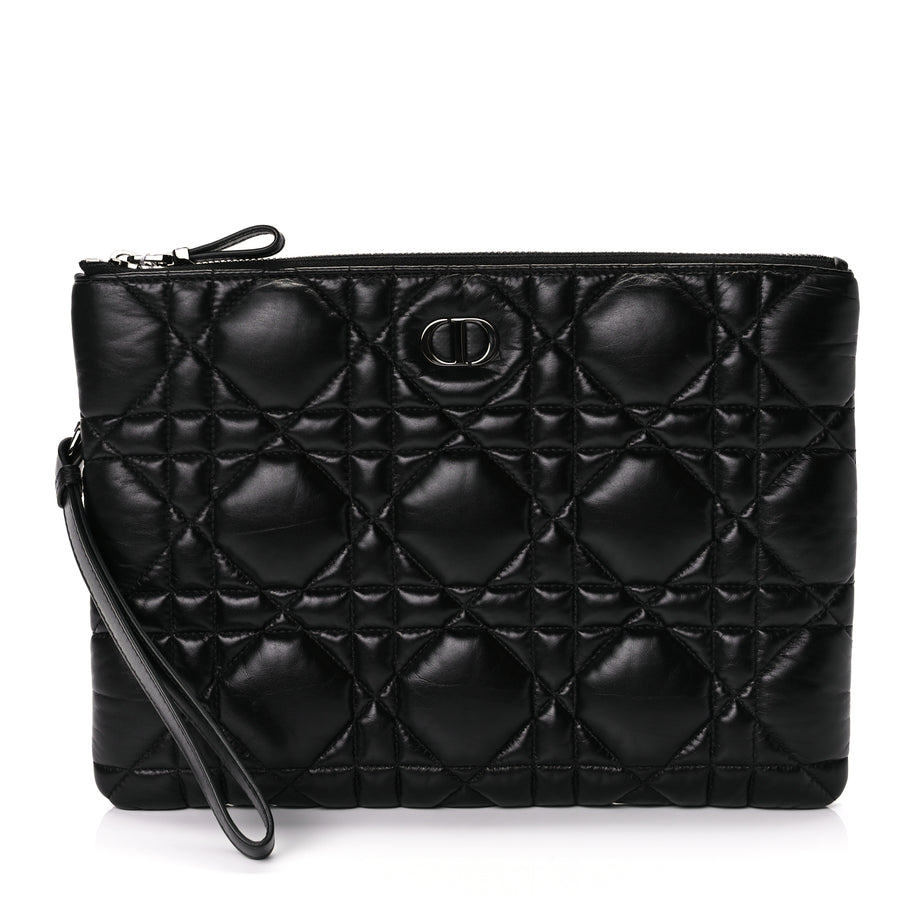 Christian Dior Supple Calfskin Cannage Caro Daily Pouch Black Image 1