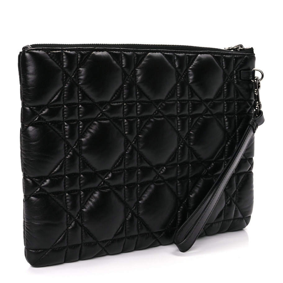 Christian Dior Supple Calfskin Cannage Caro Daily Pouch Black Image 3
