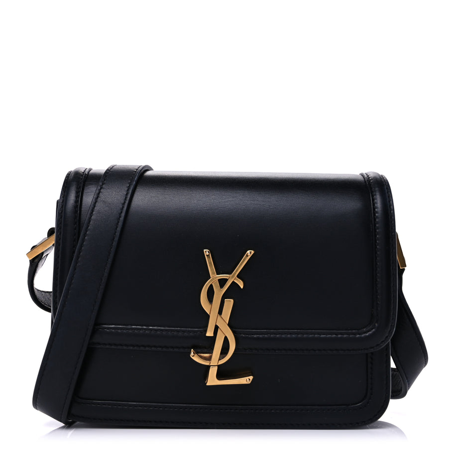 Saint Laurent Box Calfskin Monogram Medium Solferino Satchel  Black Image 1