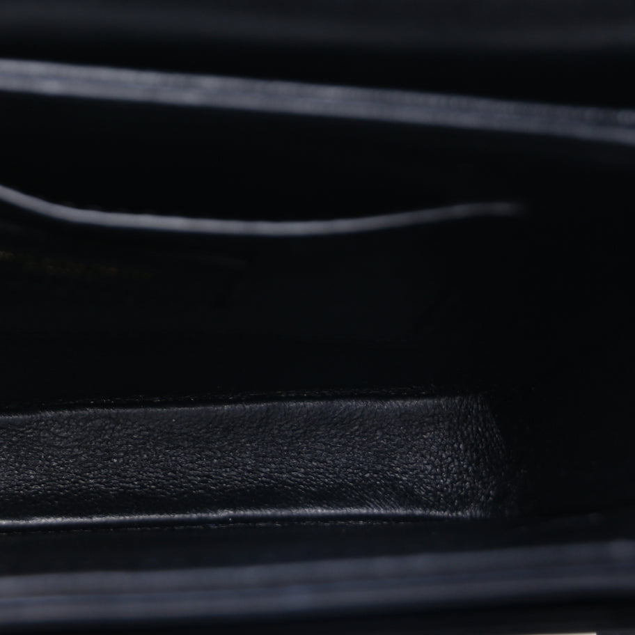 Saint Laurent Box Calfskin Monogram Medium Solferino Satchel  Black Image 4