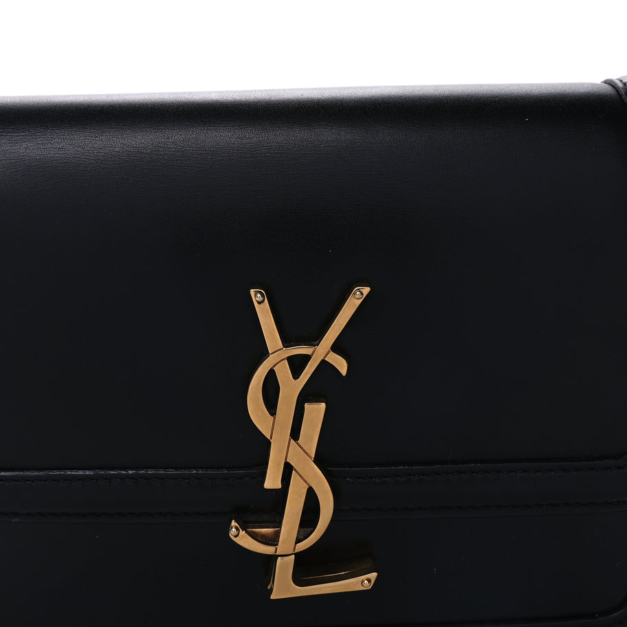 Saint Laurent Box Calfskin Monogram Medium Solferino Satchel  Black Image 6