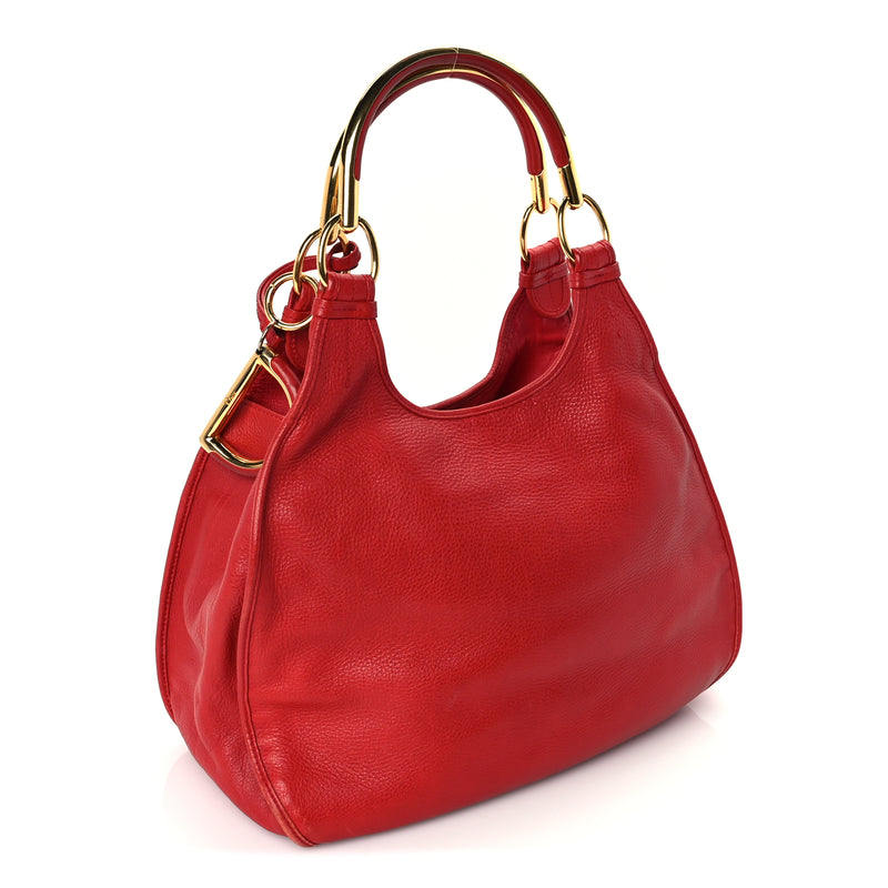  Christian Dior Calfskin Embellished 61 Tote Red