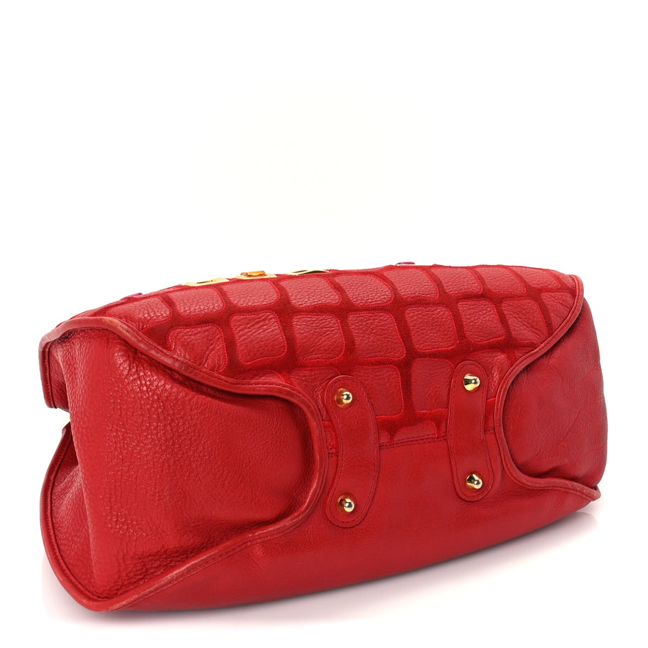 Christian Dior Calfskin Embellished 61 Tote Red Image 3