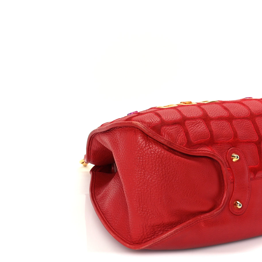 Christian Dior Calfskin Embellished 61 Tote Red Image 7