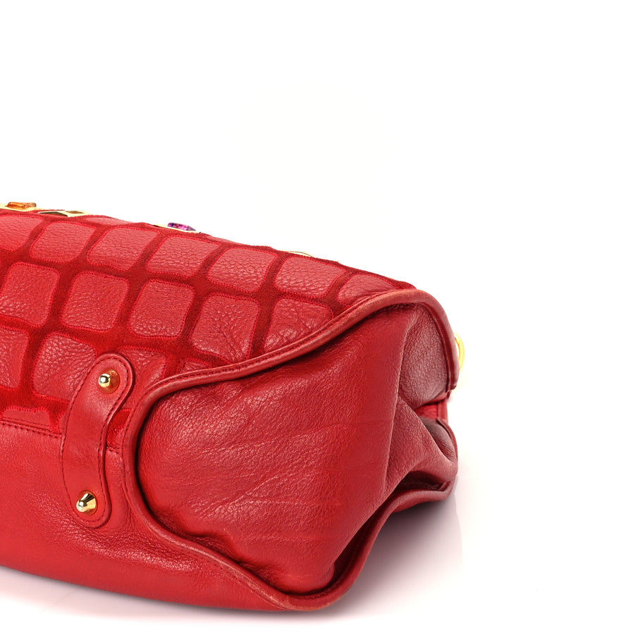 Christian Dior Calfskin Embellished 61 Tote Red Image 8