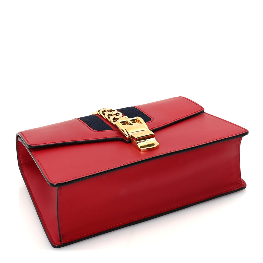 Gucci Calfskin Small Sylvie Shoulder Bag  Hibiscus Red Image 3