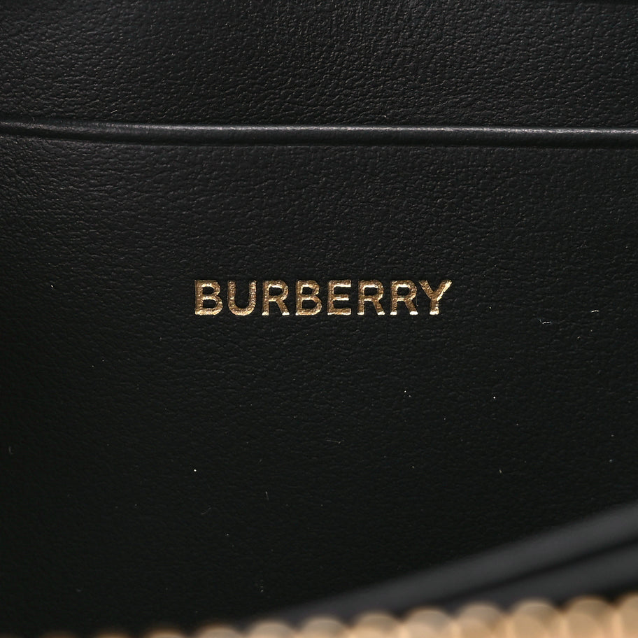 Burberry House Check Grainy Calfskin Mini Zip Around Wallet Black Image 5