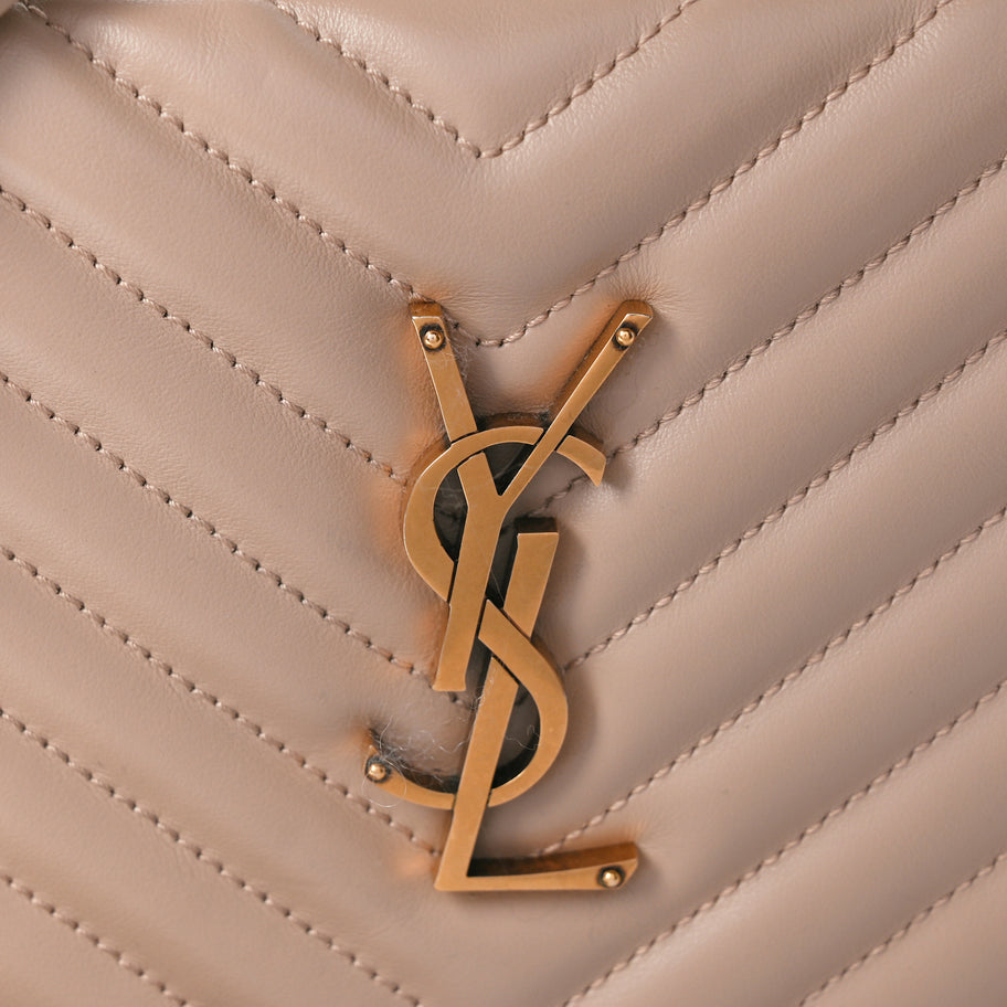 Saint Laurent Calfskin Matelasse Monogram Lou Camera Bag Dark Beige Image 6