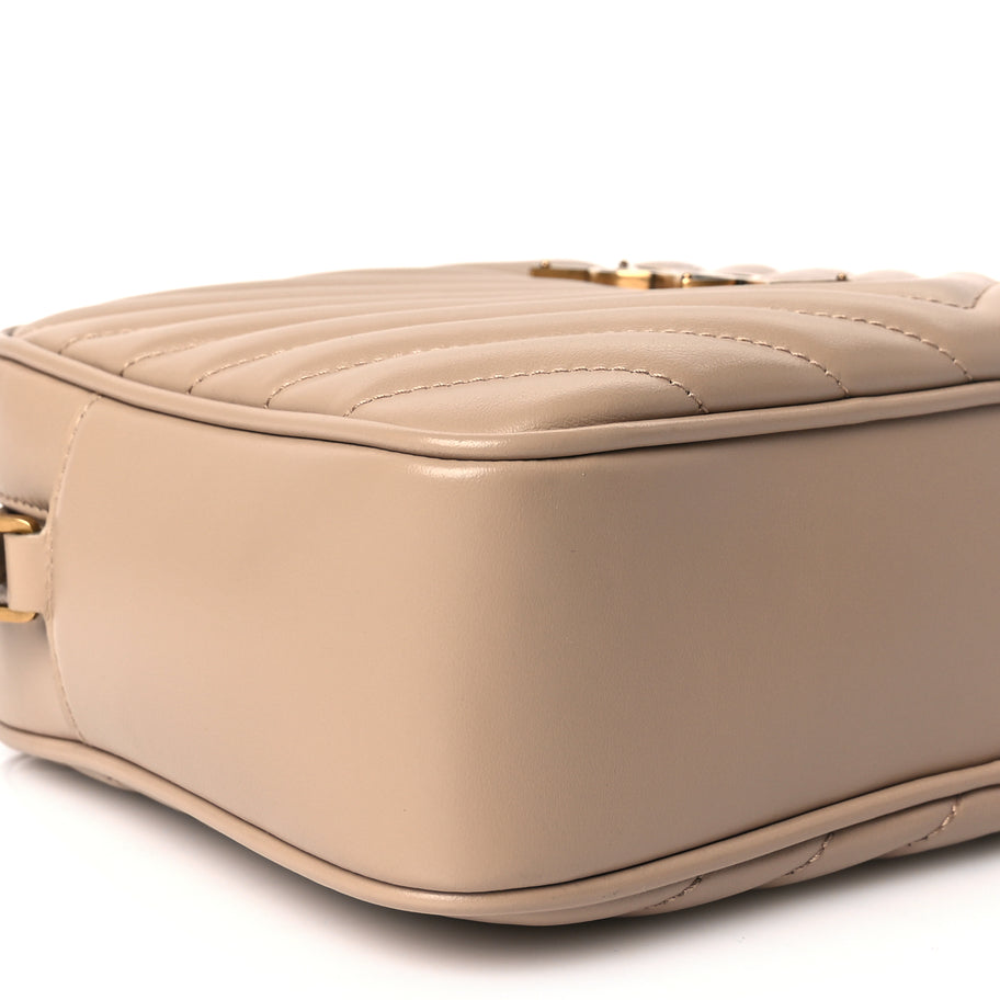 Saint Laurent Calfskin Matelasse Monogram Lou Camera Bag Dark Beige Image 7
