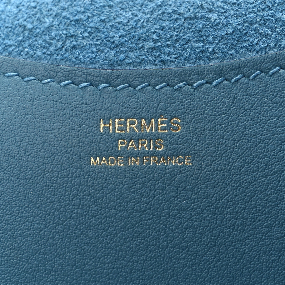 Hermes Taurillon Clemence Swift In-The-Loop 18 Blue Jean Image 5