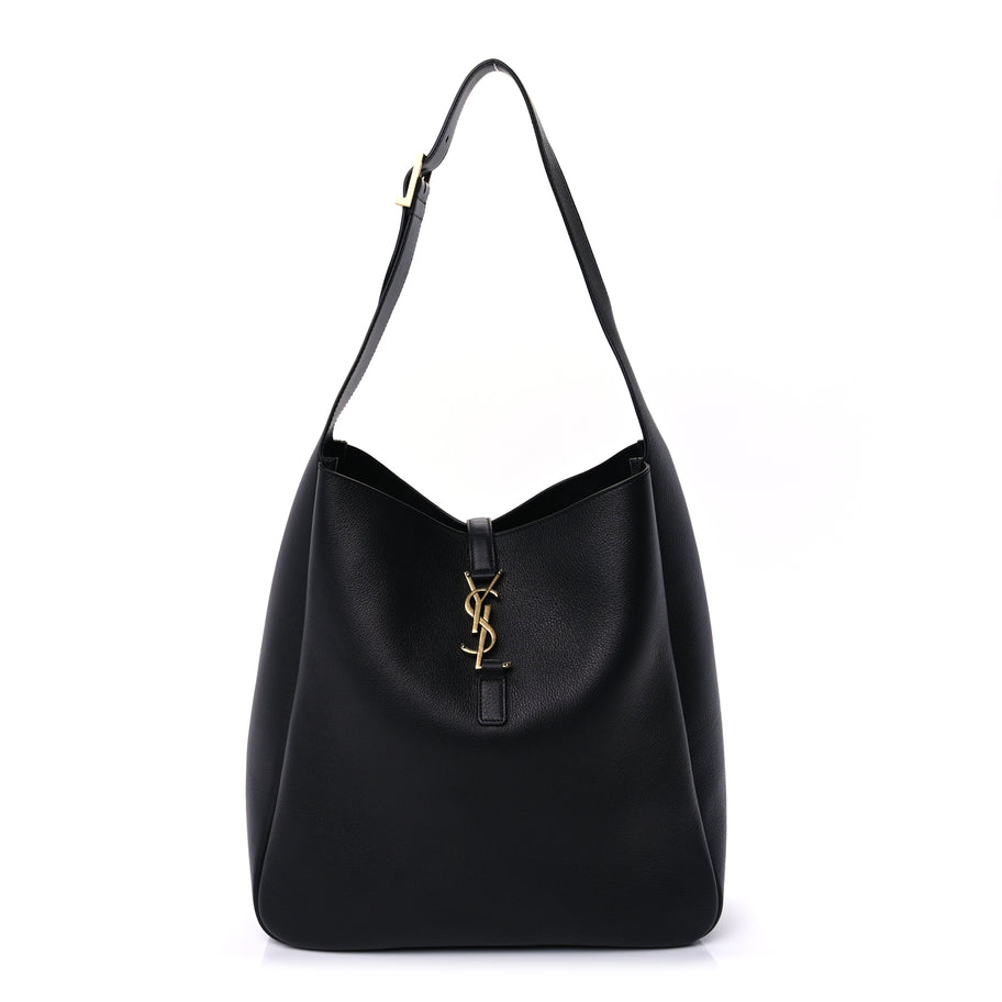 Saint Laurent Supple Calfskin Large Le 5 A 7 Soft Hobo Black Image 1