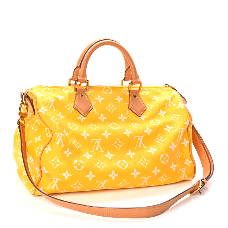  Louis Vuitton Calfskin Monogram Speedy P9 Bandouliere 40 Jaune Mat