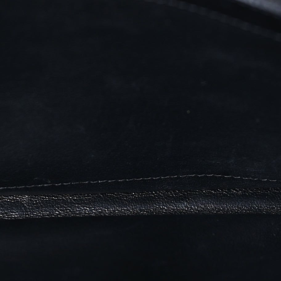 Saint Laurent Saint Laurent Grain De Poudre Matelasse Chevron Medium Monogram Chain Wallet  Black Image 4