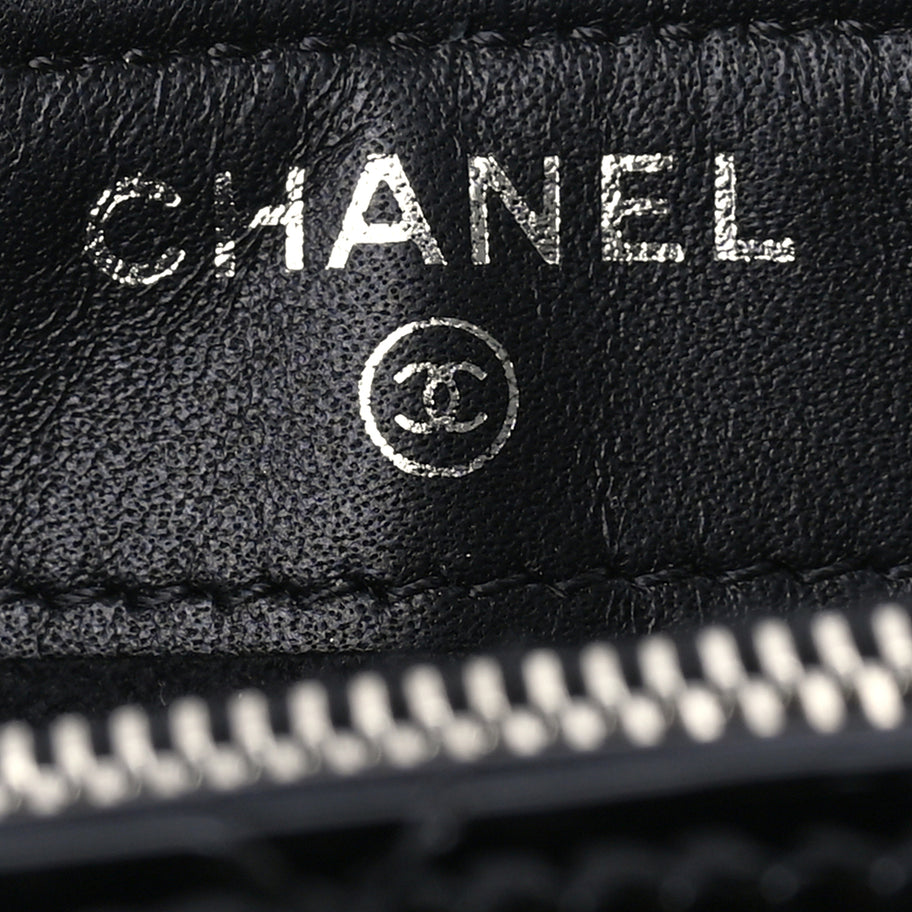 Chanel Patent Quilted Mini Phone Holder Clutch Black Image 4