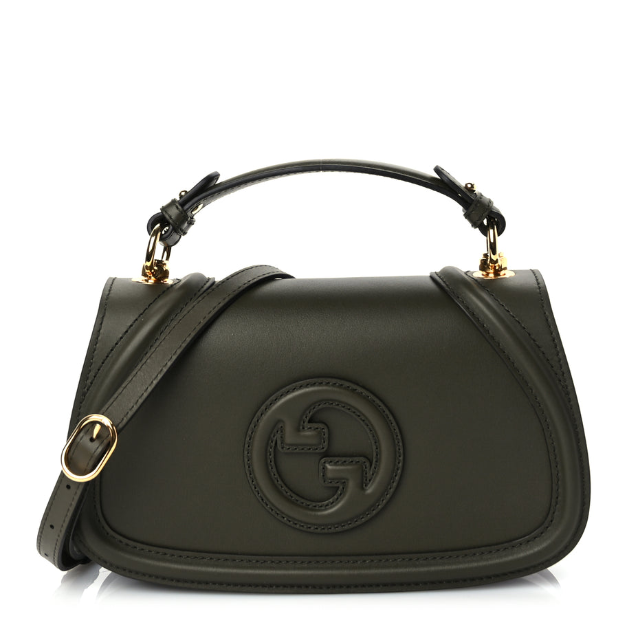 Gucci Roxy Calfskin Medium Blondie Top Handle Bag Green Image 1
