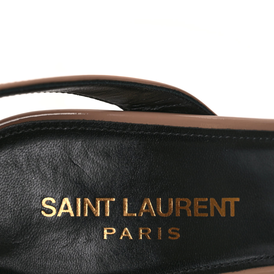 Saint Laurent Patent Tribute Lips Platform Sandals 38 Nude Image 8